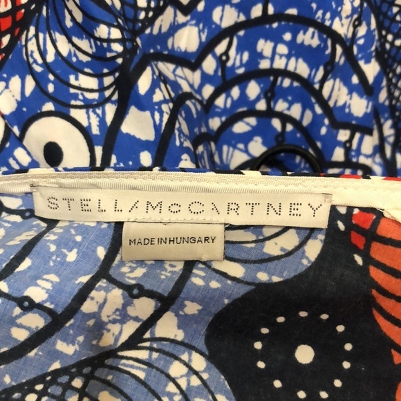 Stella McCartney Dress Size 36 US 2 Blue Red Floral Geometric Print - Picture 8 of 13